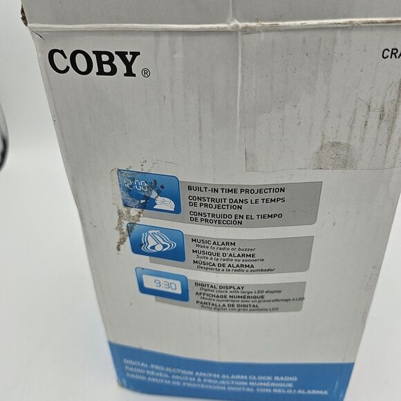 VINTAGE Projection Digital Display Alarm Clock Radio Coby CRA79 Box has wear - Picture 7 of 7